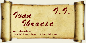 Ivan Ibročić vizit kartica